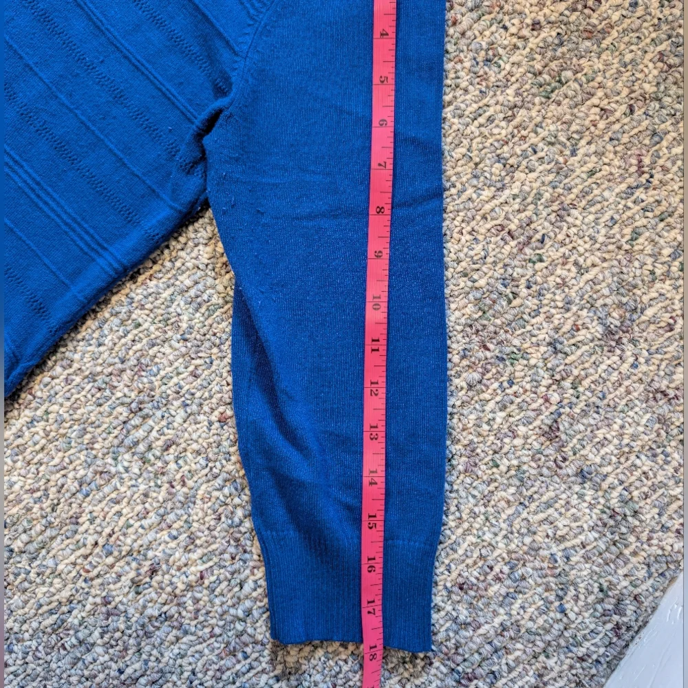 Sweater Blue Ribbed Crew Neck - Picture 10 of 12